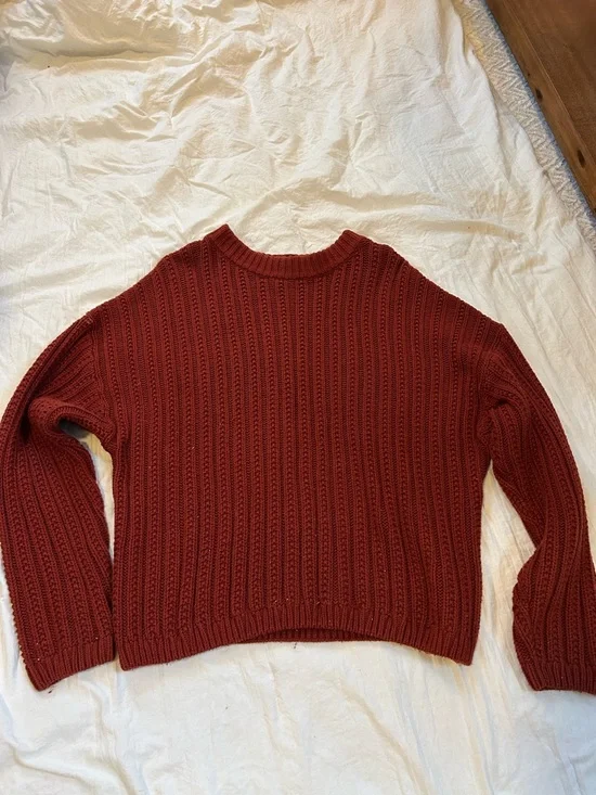 Universal Thread Red Ribbed Knit Sweater - Picture 2 of 3